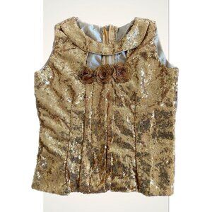 early 2000s bronze gold sequin top